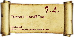 Turnai Loréna névjegykártya